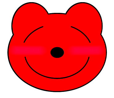 嬉し恥ずかしい表情のクマを描きました
