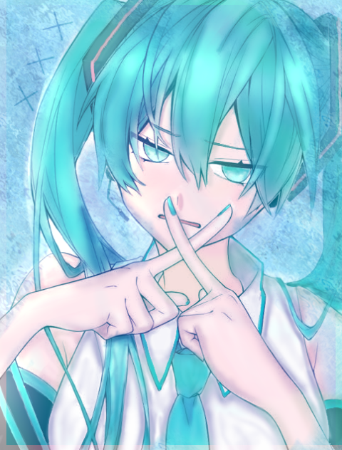 初音ミクのフリー線画塗ってみた(完成版)