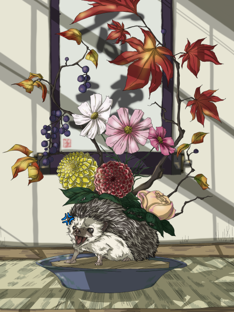 Ikebana the hedgehog 〜秋〜