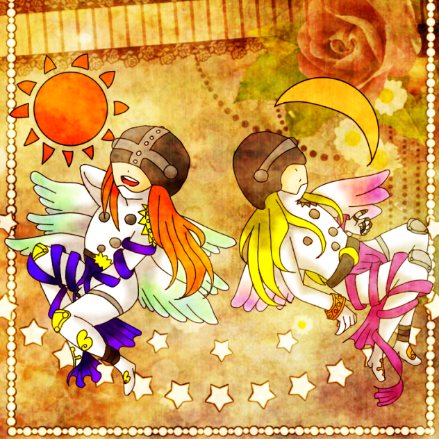 エンジェモンとピッドモン