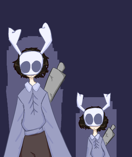 A gajinka of ghost from hollow knight
