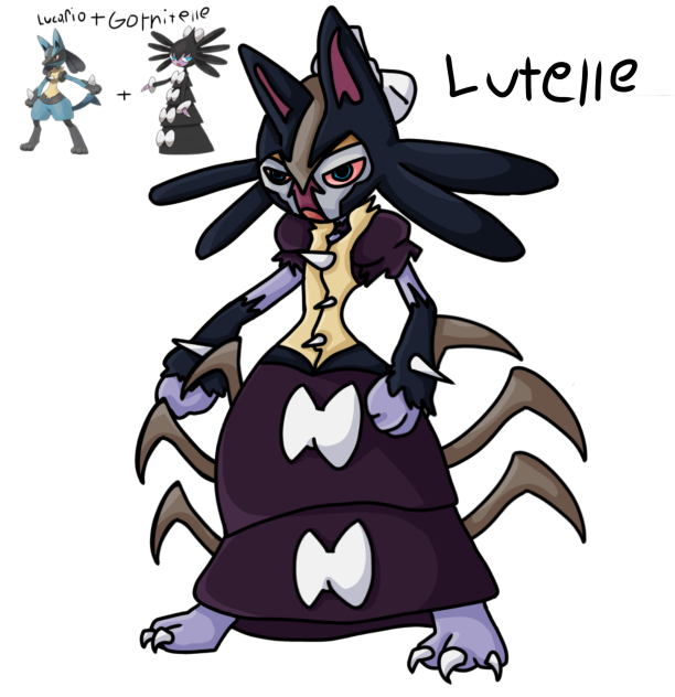 Lucario and Gothitelle fusion