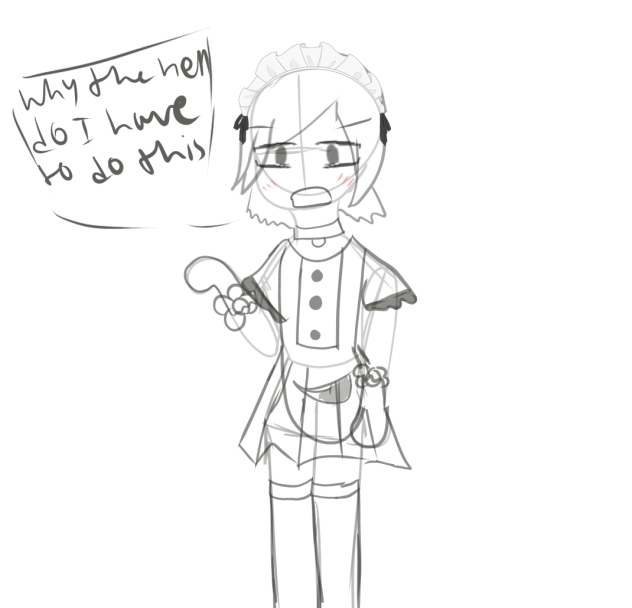 Rocky does the maid costume challenge