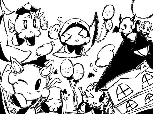 ハロウィンイラストのラフ〜