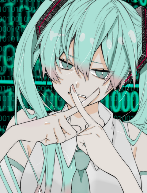 初音ミク線画塗らせていただきました！(過去の作品)