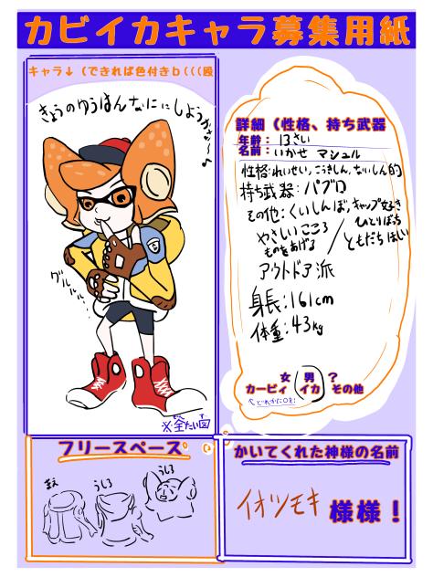 のんぴこさんのガビィキャラ募集用紙
