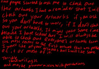 Message about asking me to see artworks