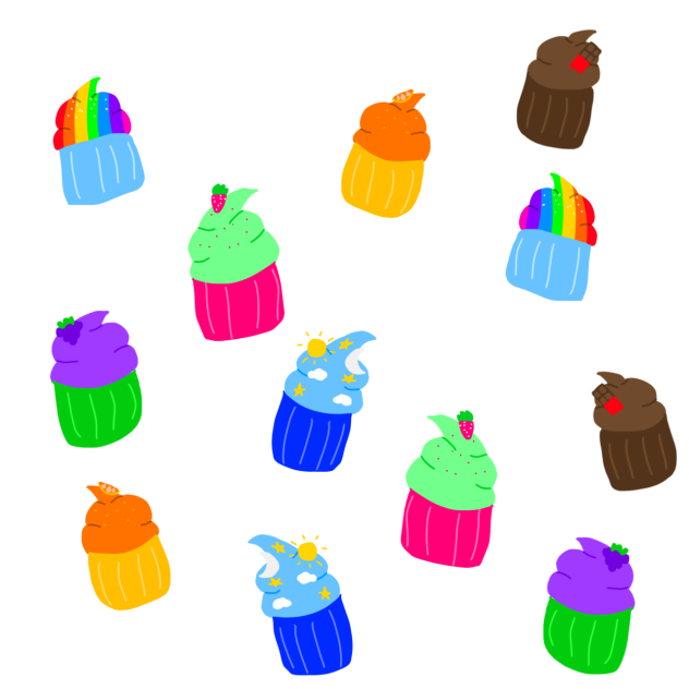 Cupcakes for Alijah 🧁🍓🍊🍇🌈🌤️🍫