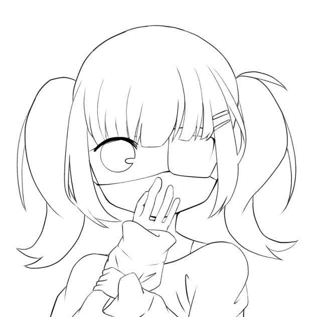 眼帯ちゃん 線画