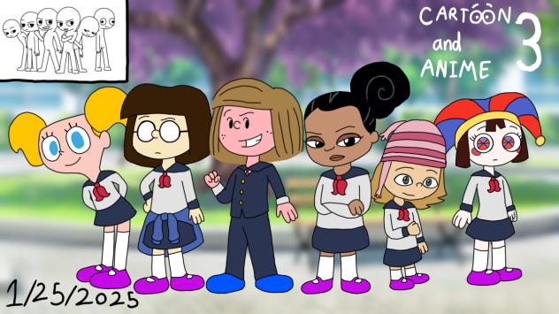 Cartoon Girls In School Outfits #2