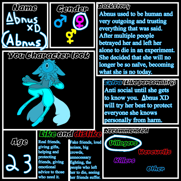 The Werewolf Curse character sheet