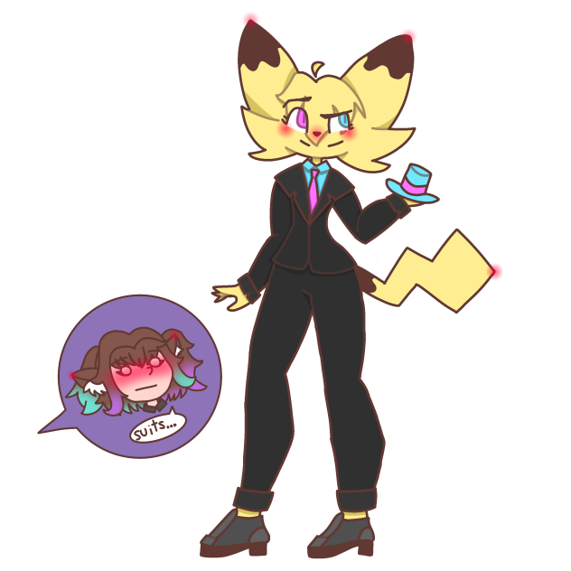 Pika in a suit
