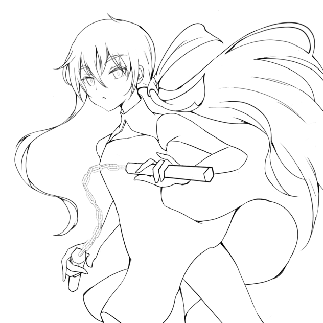 チェーンブラシが使いたくて(線画)