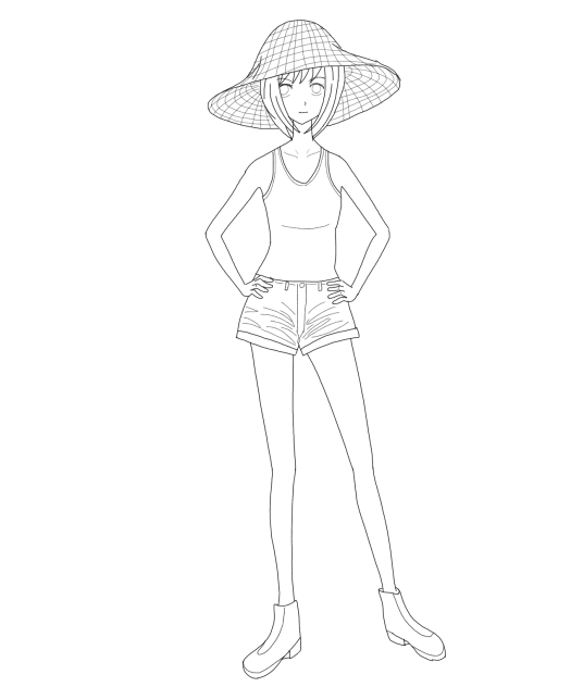 麦藁帽子の夏ガール
