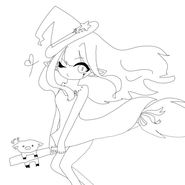 魔法使いちゃん線画