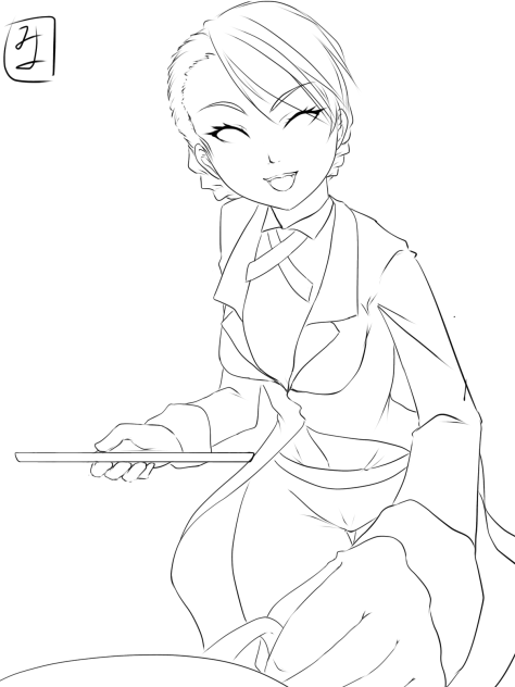 喫茶店　line art