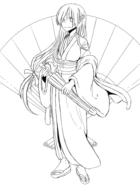 【絵】和歌、神秘的なキャラクターの線画アート あなた史上最高のふわふわ絵（線画） - ibisPaint