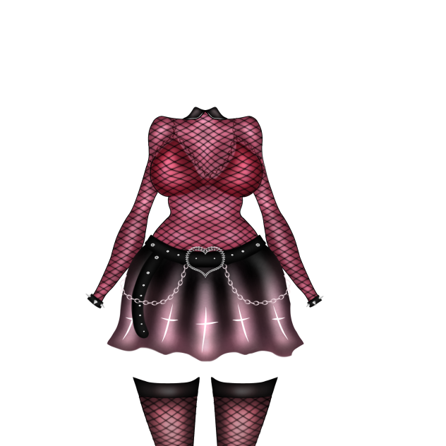 nylon blouse,bra, black - pink skirt 🔗🖤