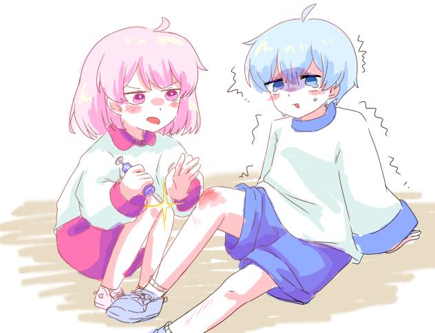 いたいのいたいのとんでけ！(注射器を構える)