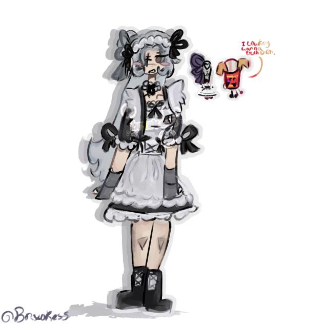 needy in a MAID DRESS..