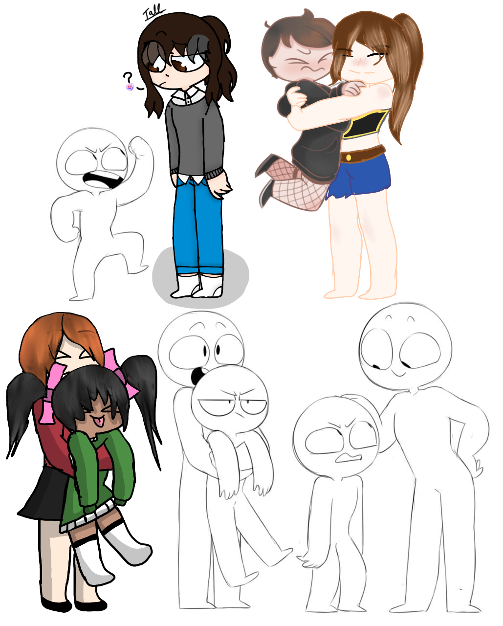 Tall and small people collaboration. - ibisPaint