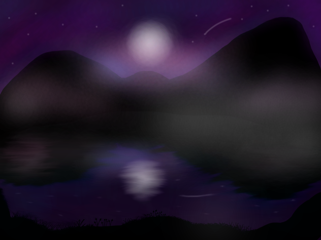 Background Cloudy mountains - ibisPaint
