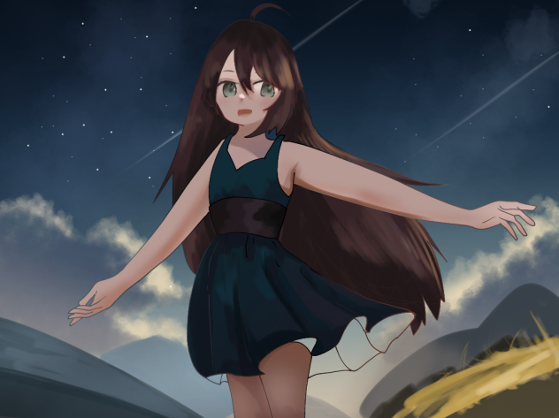 星空を透かして