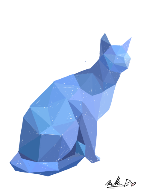 Blue Polygonal Cat!! 🐈💙💙