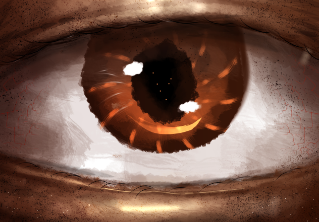 a real eye water color painting