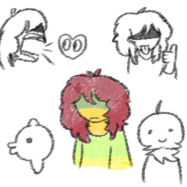 Kris deltarune and some doodles