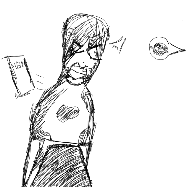 Tomato juice was spilled on the waitress ibisPaint