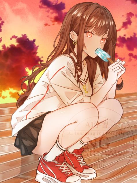 夕焼けのアイス