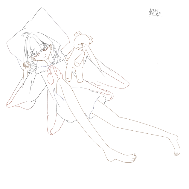 線画（おねむ）