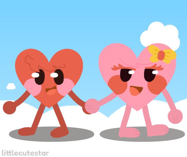 A cute heart couple
