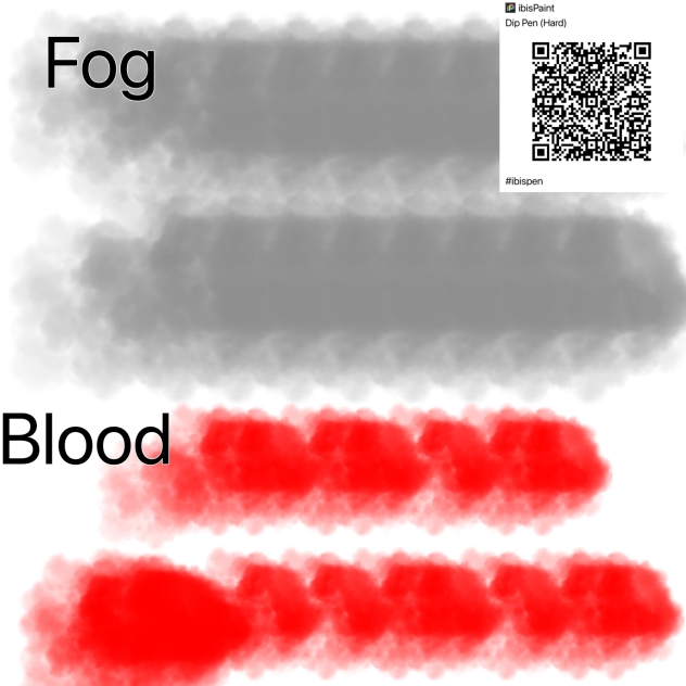 This brush can be used for fog or blood