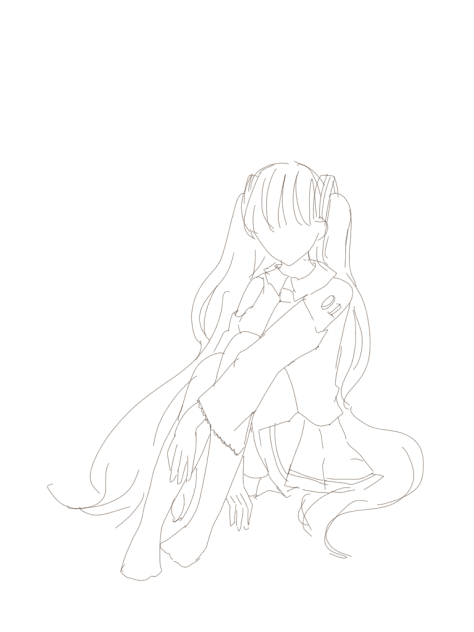 初音ミク　線画