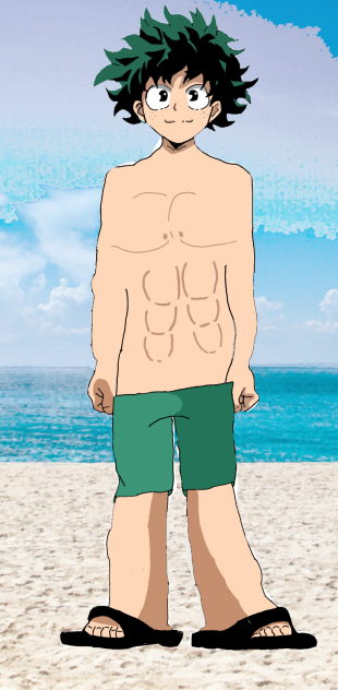 Deku at the beach