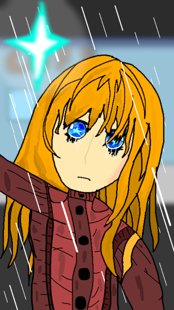 Sad girl memories about cyan twinkle