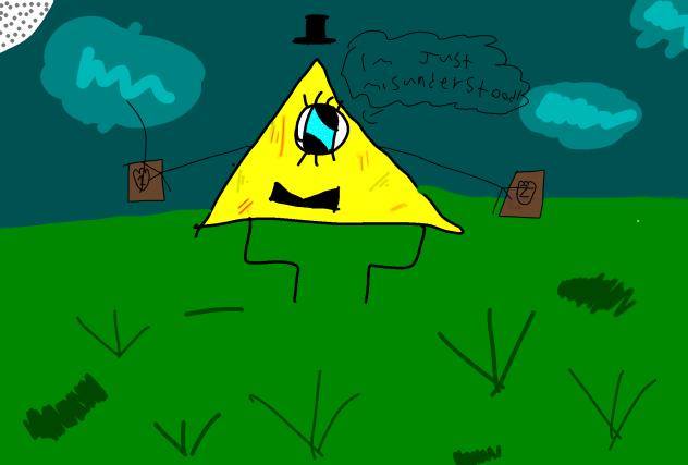 Bill Cipher in the woods