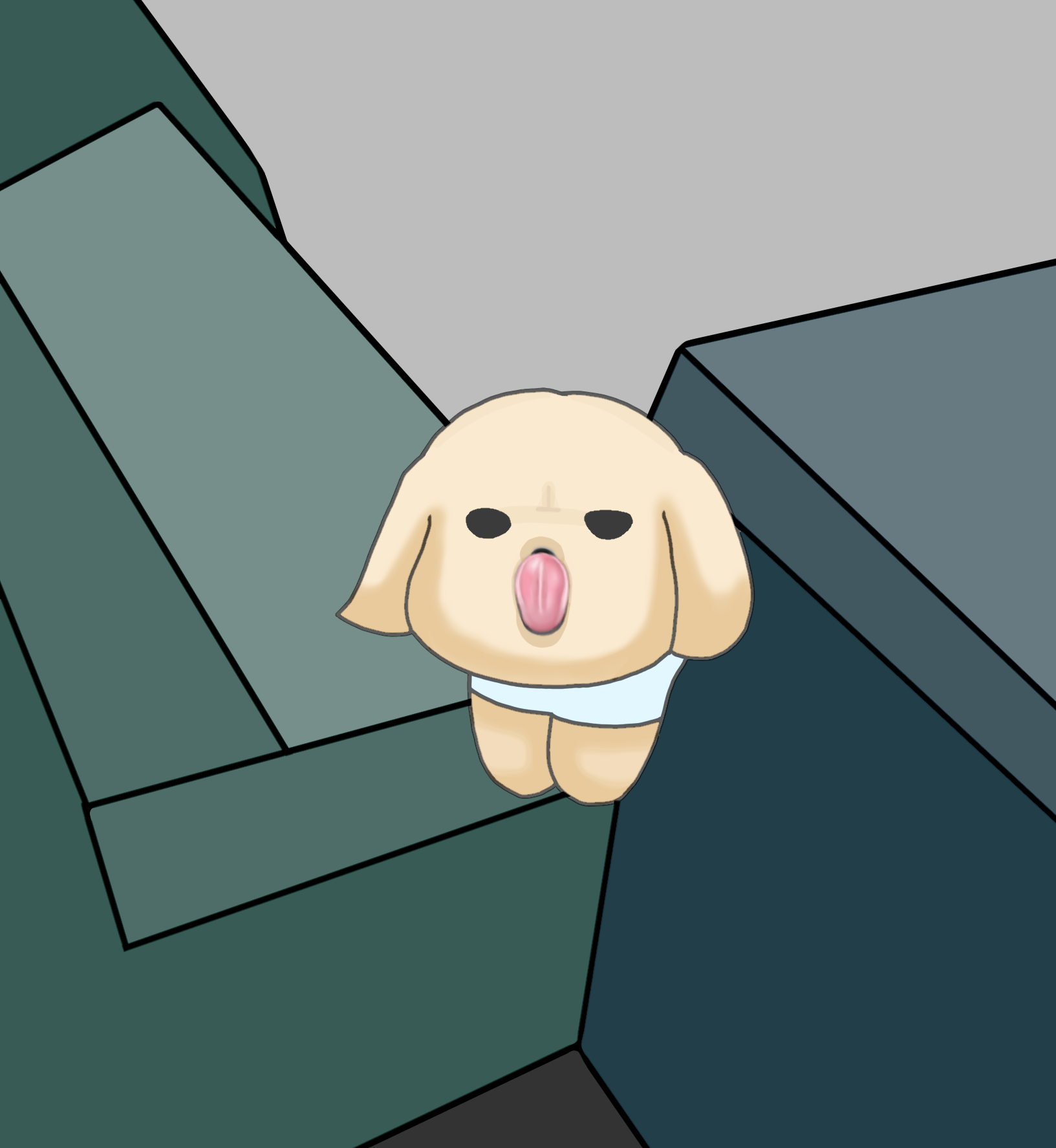 挟まる犬 Ibispaint