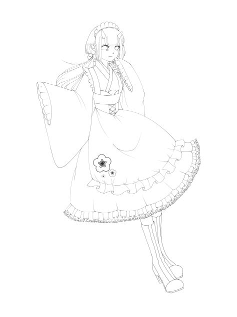 ➉和ロリ@線画