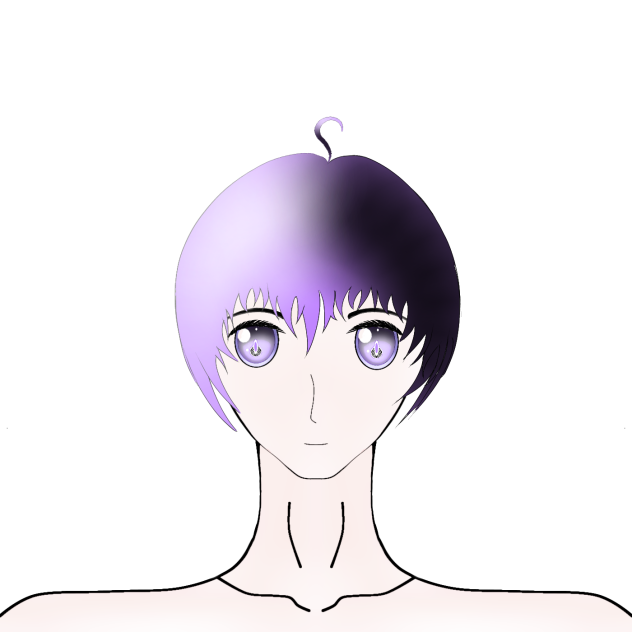 anime boy with purple hair