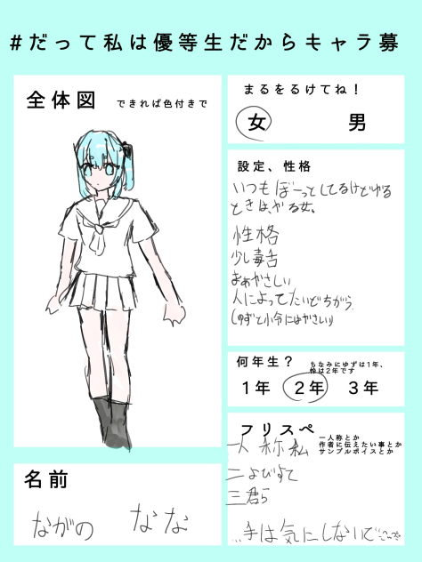 あghsじゅげ(キャラ募やった)