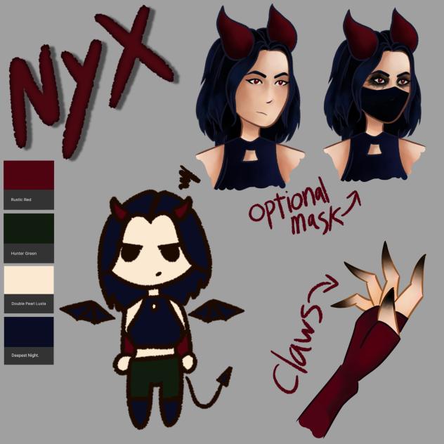 ref sheet of Nyx for AF