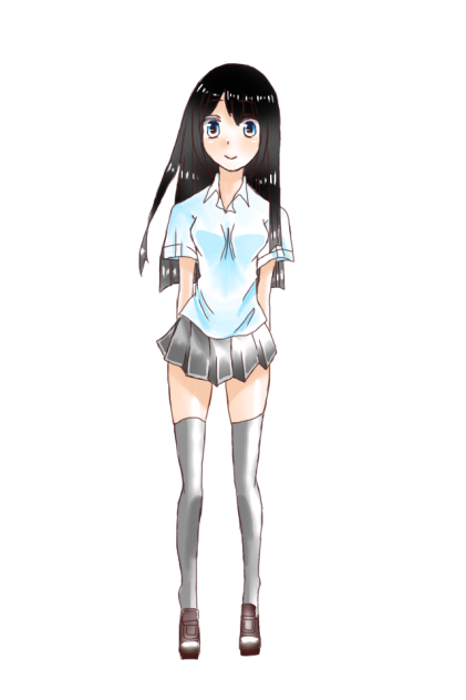 夏服女子