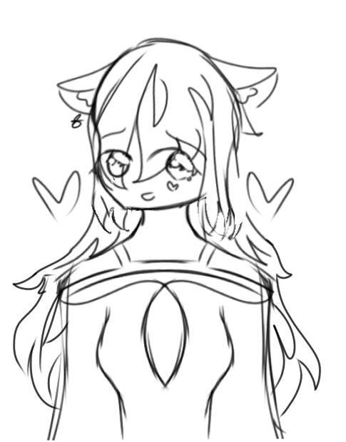 Beauty with 2 Little Hearts Sketch