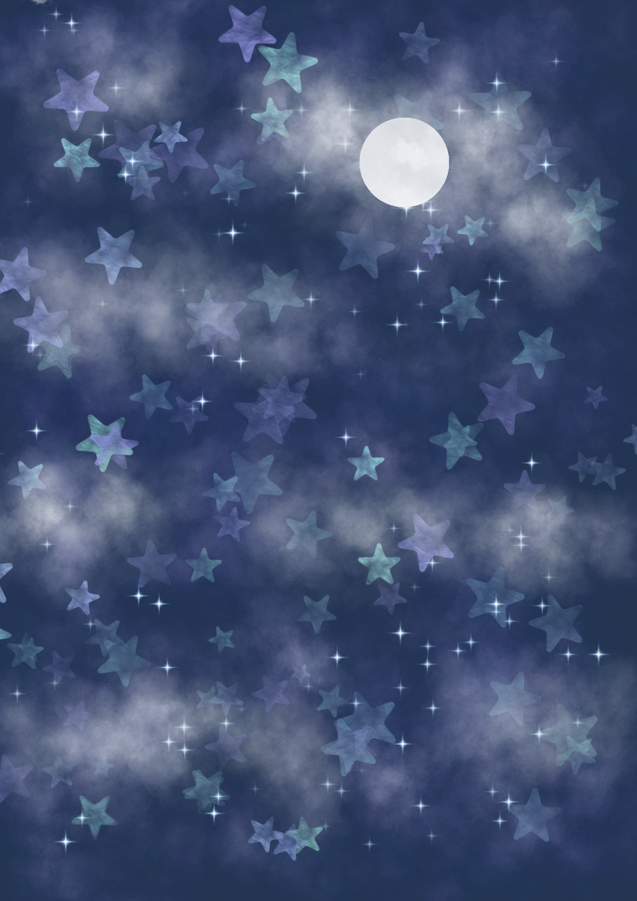 Moon and clouds.. - ibisPaint