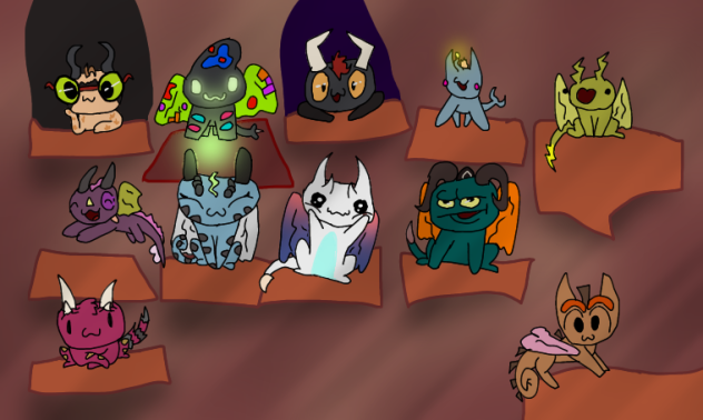 Durpletons on a wall