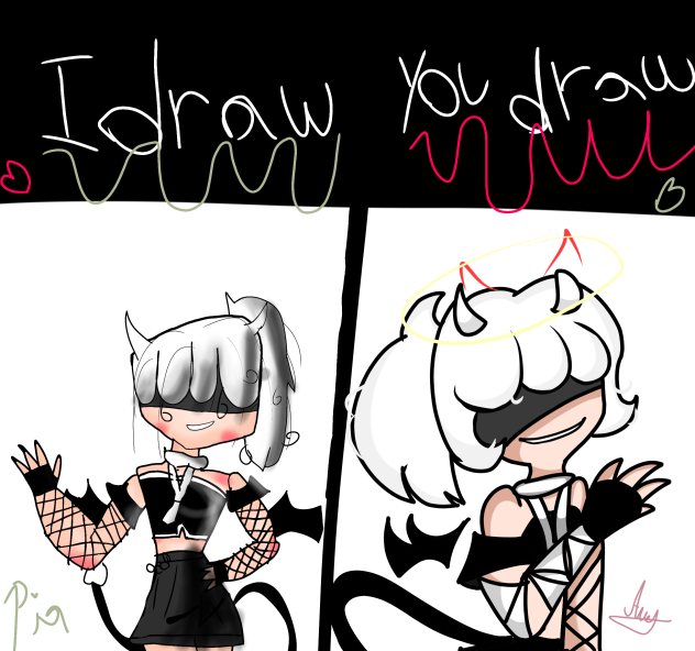 your drawing and my drawing - ibisPaint