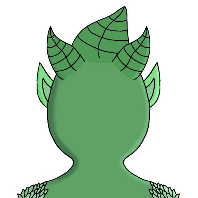 Green leaves character